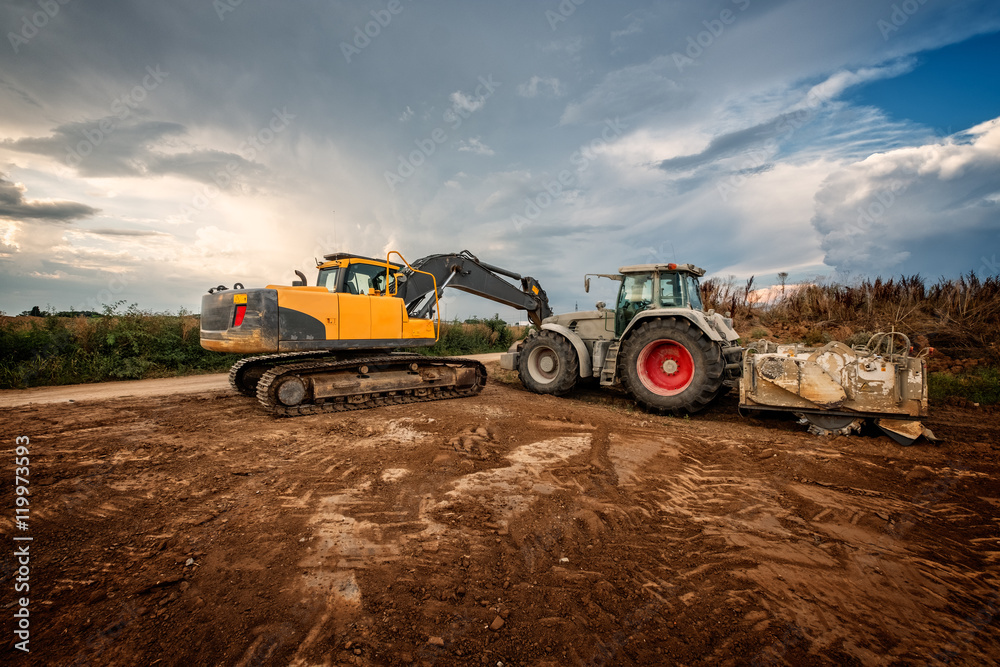 baufahrzeuge auf der baustelle baufahrzeuge auf der baustelle