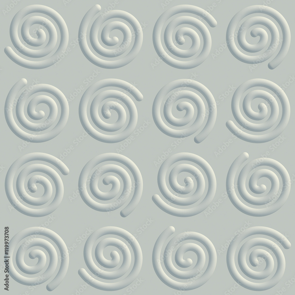 3d seamless texture. White Architectural background on based on the repeated spirals. 3d seamless texture. White Architectural background on based on the repeated spirals.