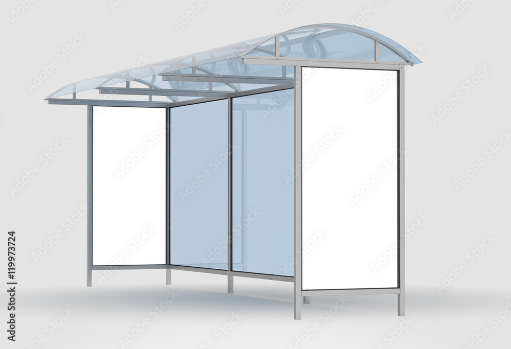 Bus stop isolated with shadow Bus stop isolated with shadow
