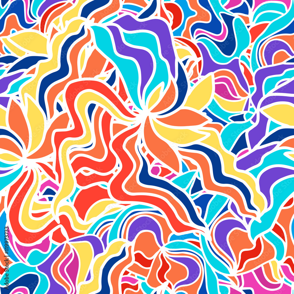 Waves background seamlessly tiling. Seamless wave hand-drawn pattern, For design
