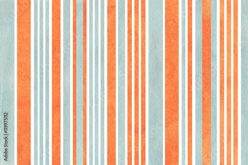 Watercolor orange and blue striped background.