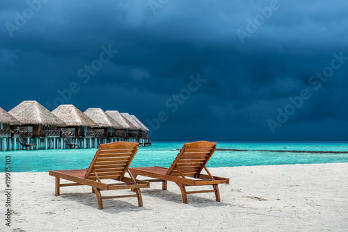 Strandliegen auf den Malediven