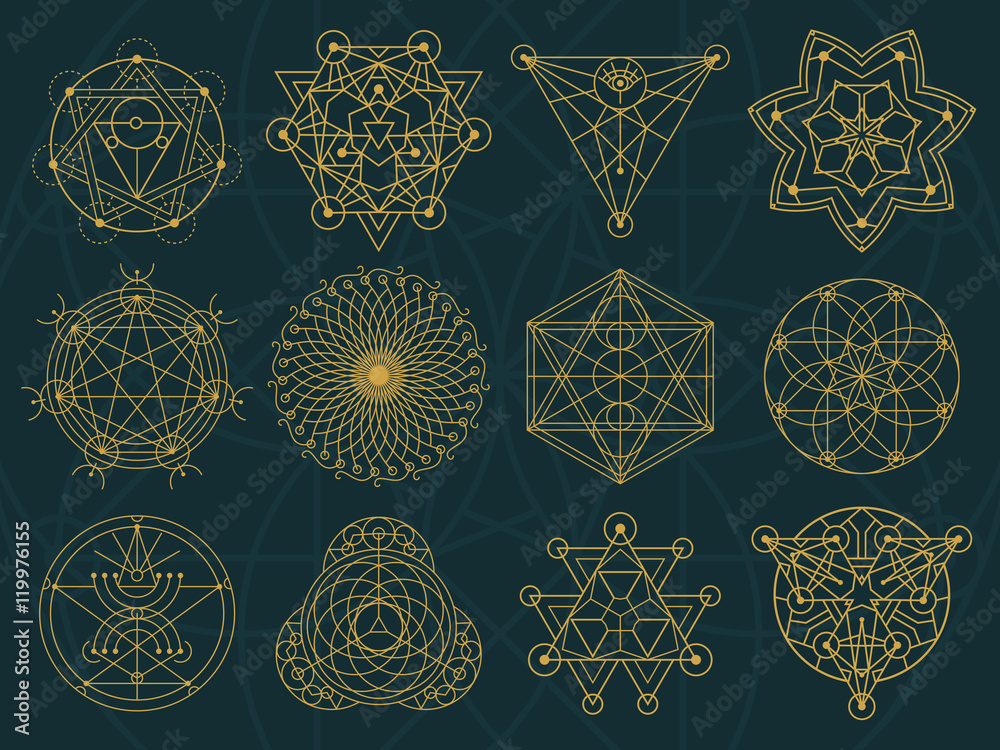 Abstract Sacred Geometry and Magic Symbols Set 3 Stock Vector Adobe Stock