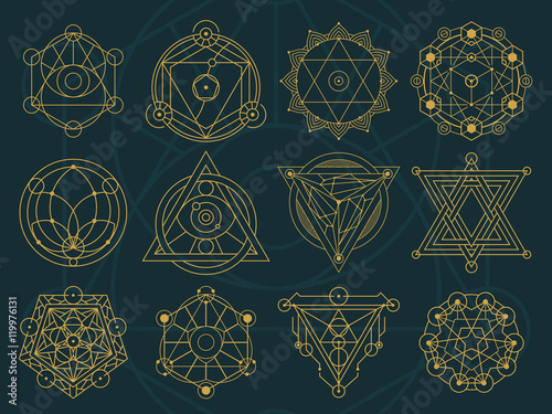 Abstract Sacred Geometry and Magic Symbols Set 1