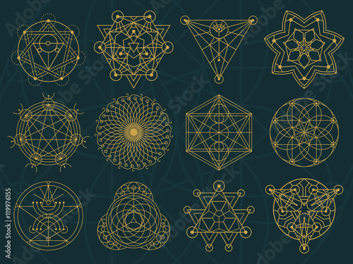 Abstract Sacred Geometry and Magic Symbols Set 3