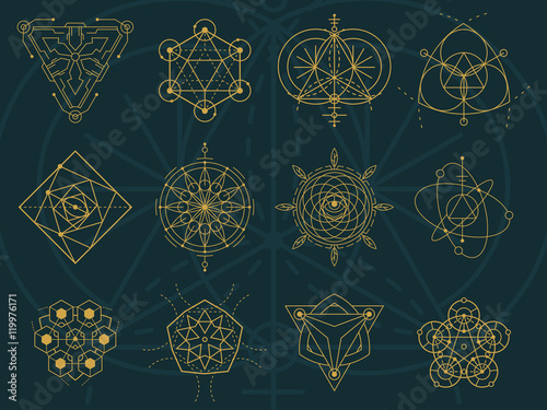 Abstract Sacred Geometry and Magic Symbols Set 5