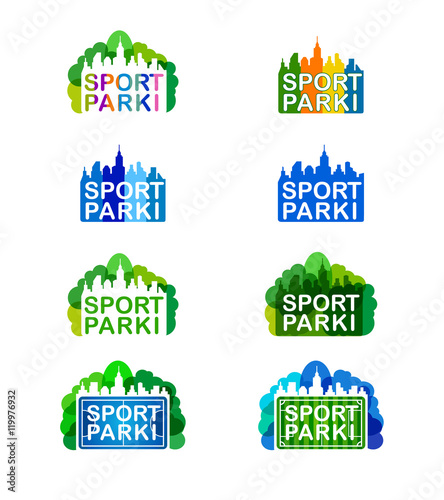 Set of skateboarding logo, emblems, stickers, labels and elements  street style. Multicolored logos for skateboarding and extreme sports