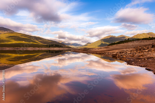 Scottish lake with beautiful reflections