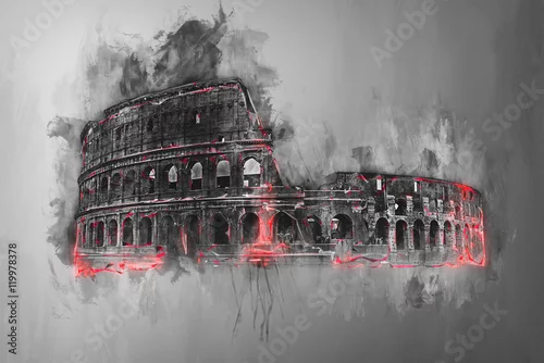 Obraz namalowane Koloseum w Rzymie