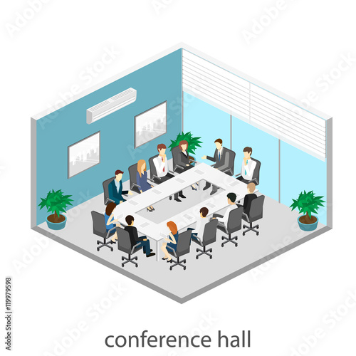 Business meeting in an office Business presentation meeting in an office around a table.