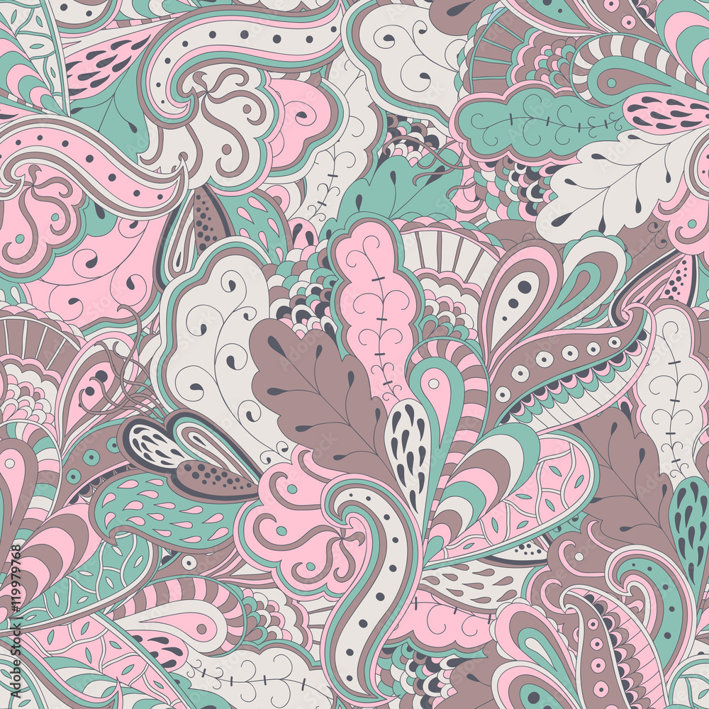 Seamless abstract hand-drawn waves pattern Seamless abstract hand-drawn waves pattern
