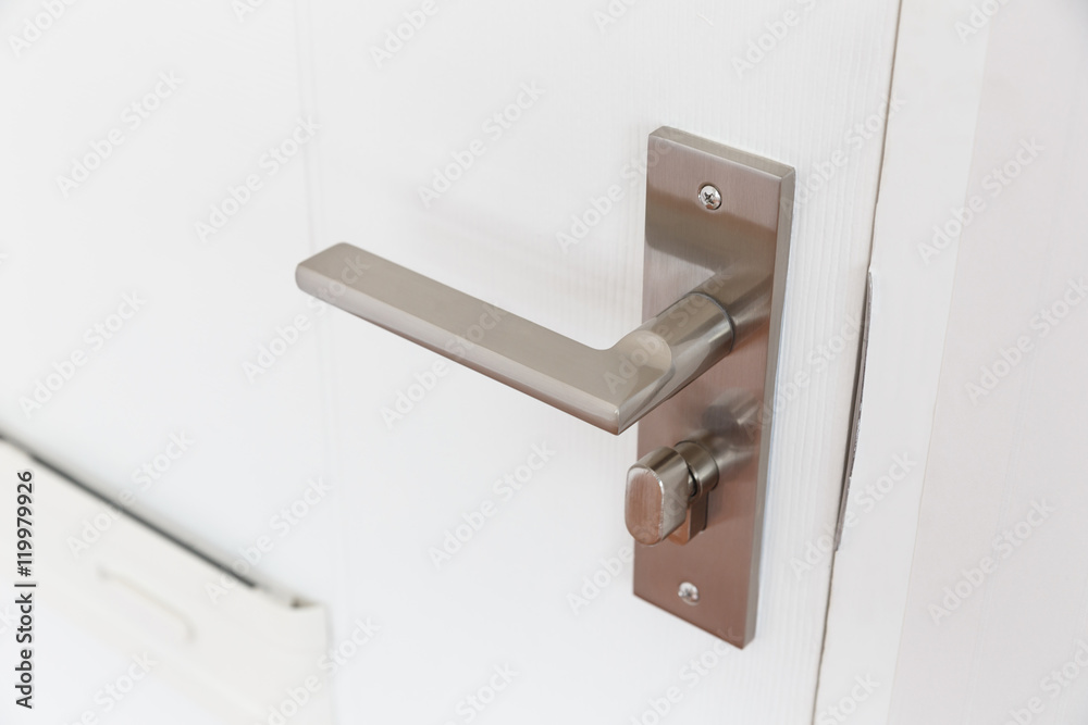 Metal door handle. Metal door handle.