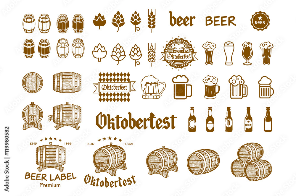 Beer Label and Logos vector drink icon