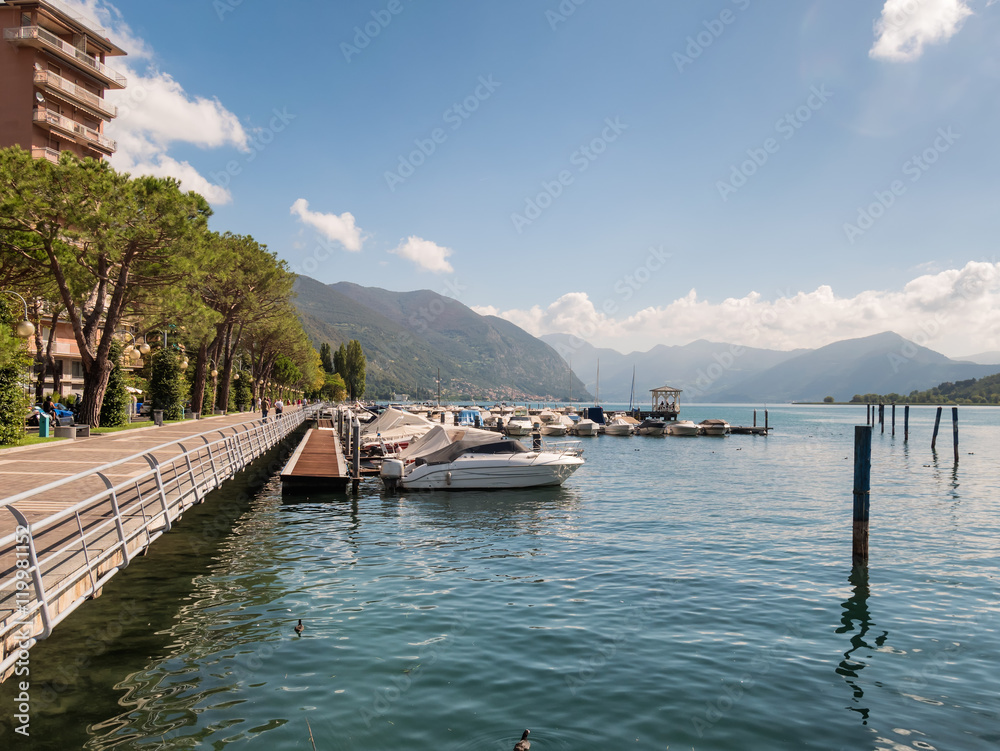 Sarnico at the lakeside of lake Iseo in Italy