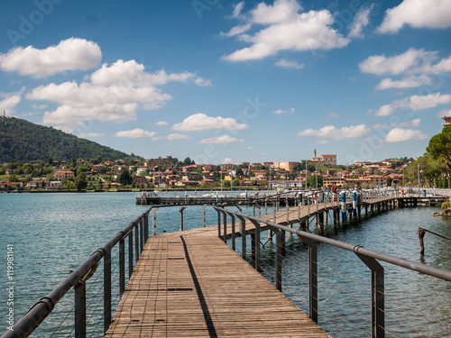 Sarnico at the lakeside of lake Iseo in Italy photo