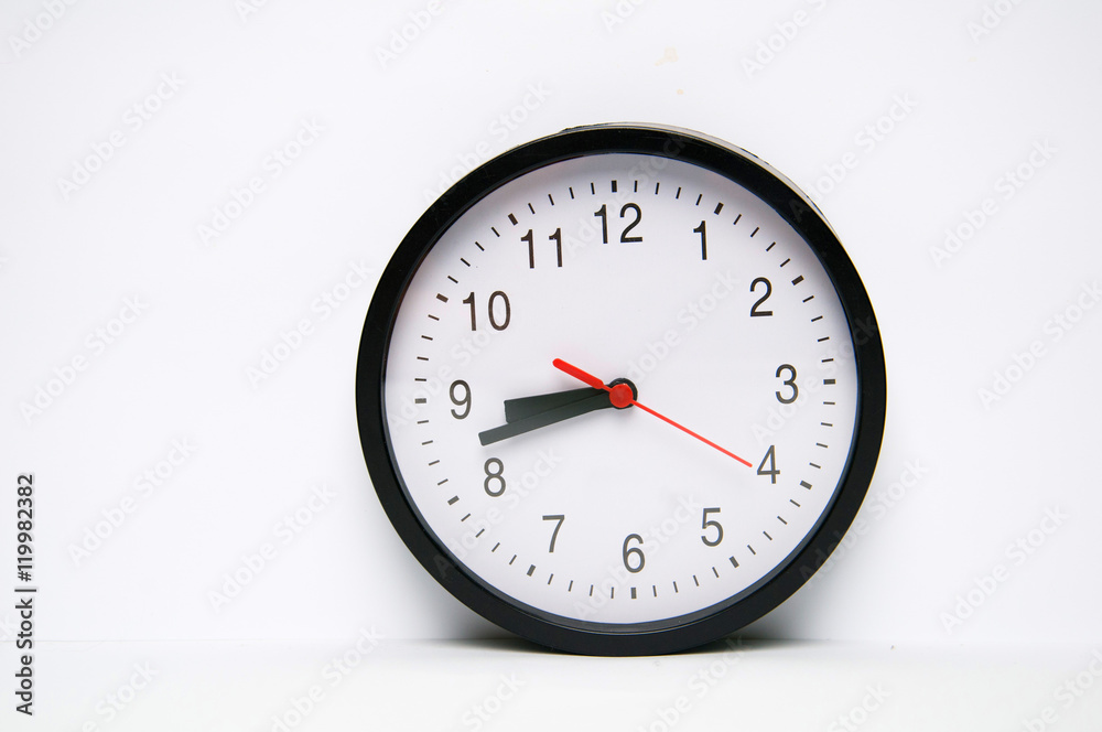 Black clock isolated on white background Black clock isolated on white background