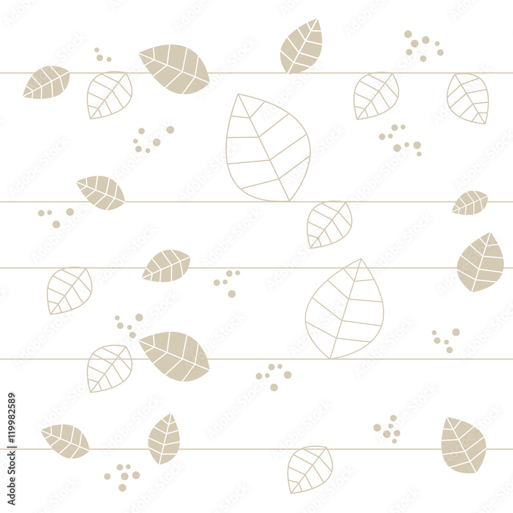 Leafs. Natural beige seamless background vector. Design for Homemade and handmade products. Leafs. Natural beige seamless background vector. Design for Homemade and handmade products.