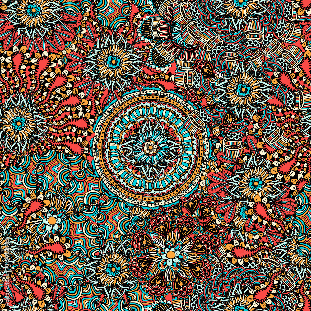 Seamless Colored Ornate Pattern
