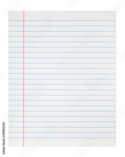 lined notebook paper sheet with left margin