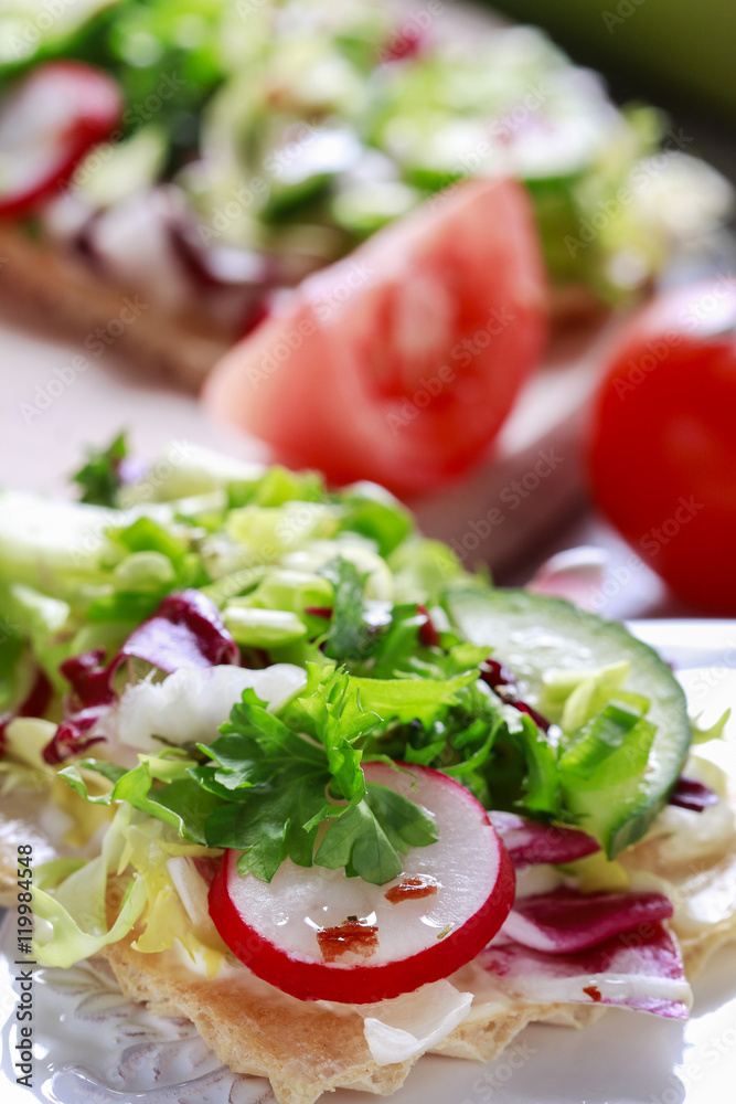Sandwiches with salad Sandwiches with salad