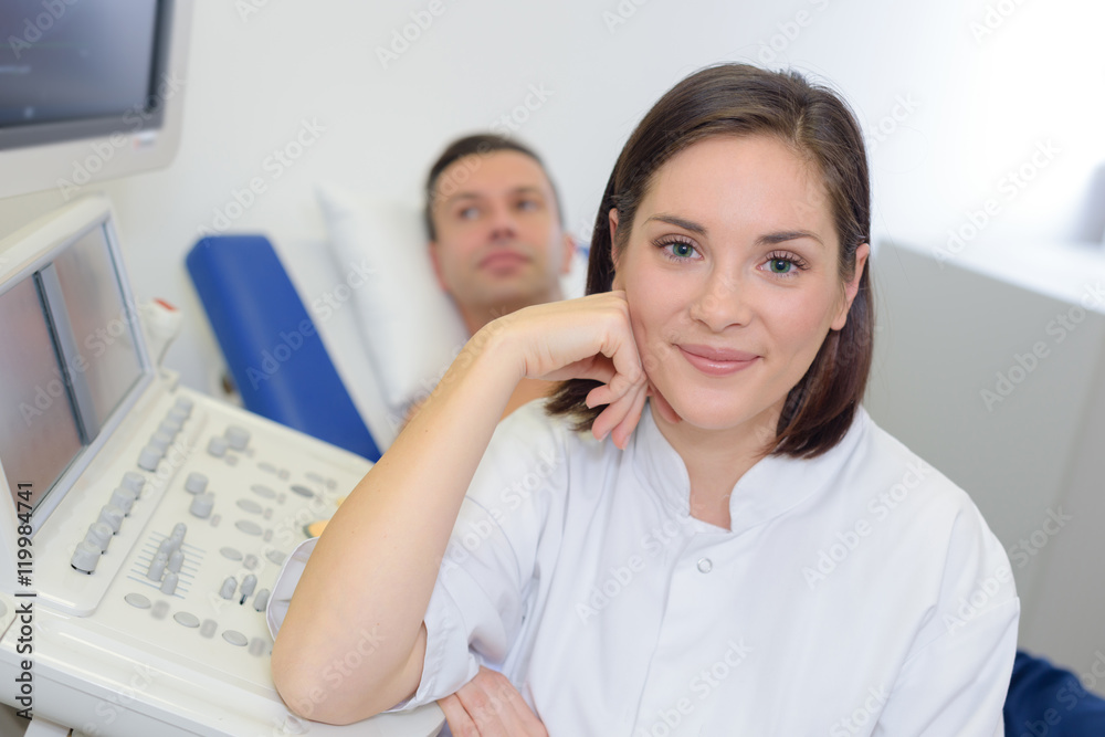 sonographer technician posing and smiling sonographer technician posing and smiling