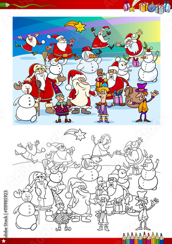 christmas group coloring page