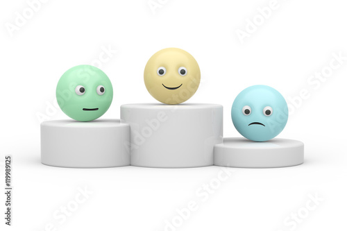 podium with smiley symbol