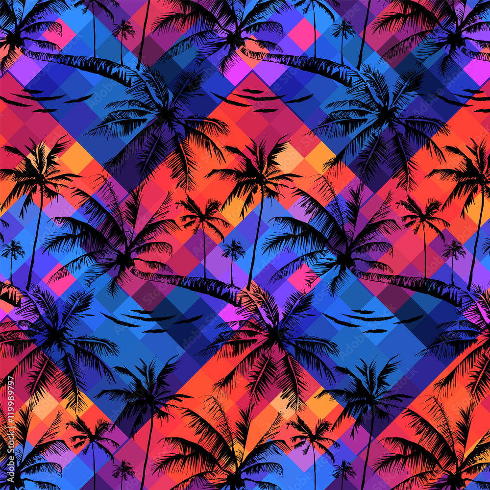 Fototapeta premium Seamless palm pattern