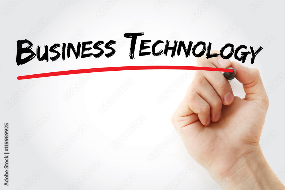 Hand writing Business Technology with marker, concept background Hand writing Business Technology with marker, concept background