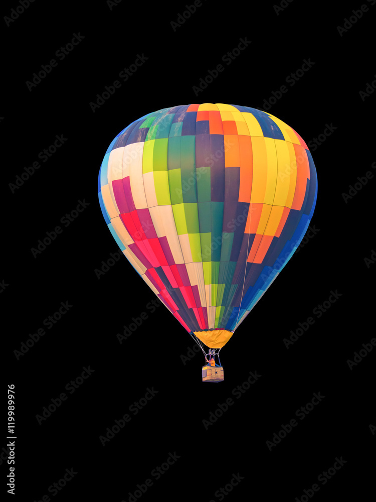 Fototapeta premium hot air balloons isolated on black background