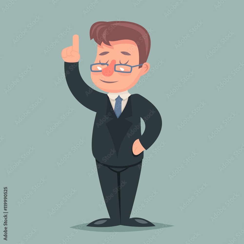 Pointing up Finger Businessman Idea Solution Advice Character Icon Retro Cartoon Design Vector Illustration Pointing up Finger Businessman Idea Solution Advice Character Icon Retro Cartoon Design Vector Illustration