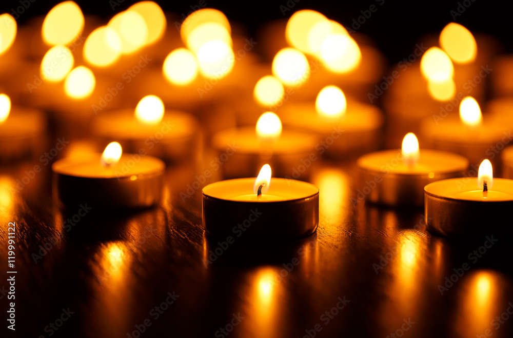 Many burning candles with shallow depth of field Many burning candles with shallow depth of field