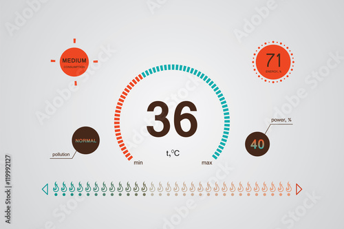 Flat Control Knob Used For Regulating. Infographics Vector Illustration