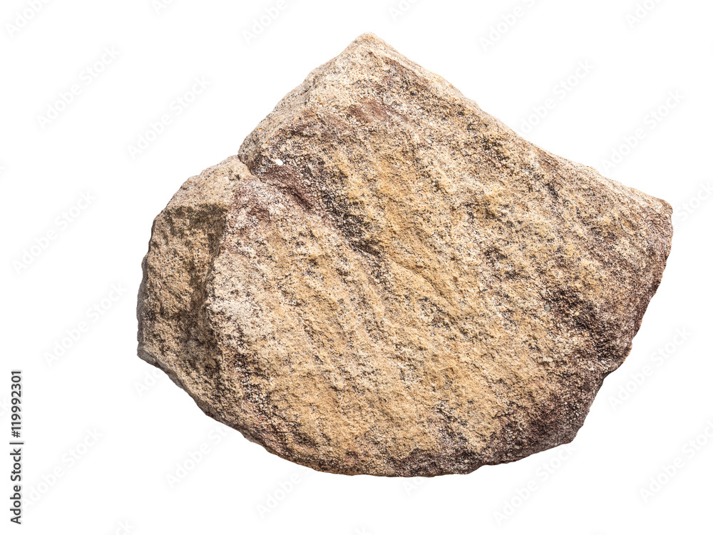 Obraz premium big sand rock stone, isolated on white