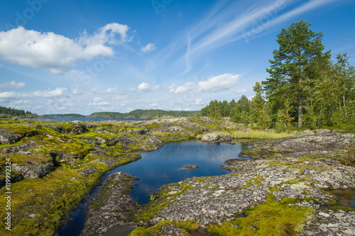 Fototapeta Naklejka Na Ścianę i Meble -  Ladoga lake islands, Karelia republic landscapes.