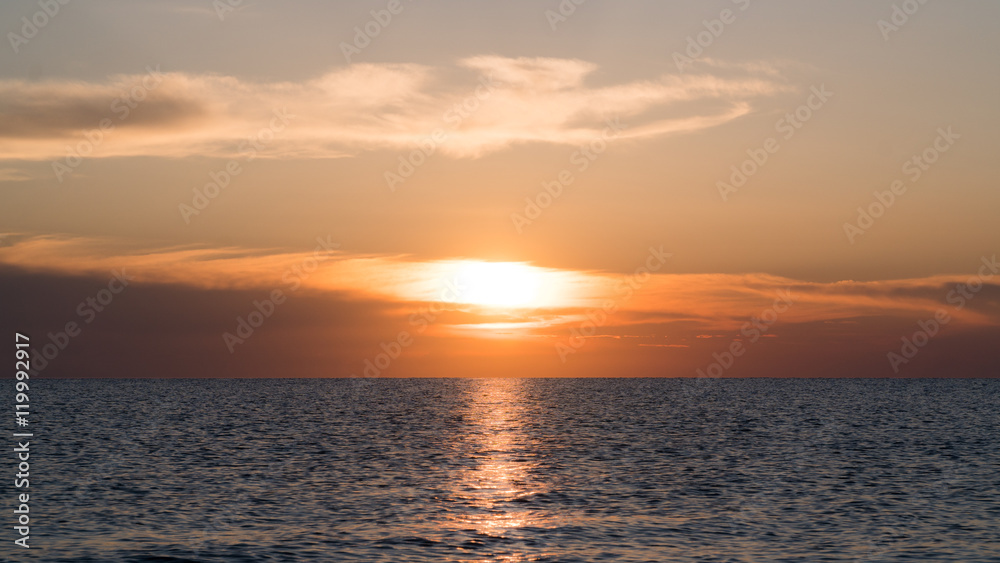 Golden sea sunset