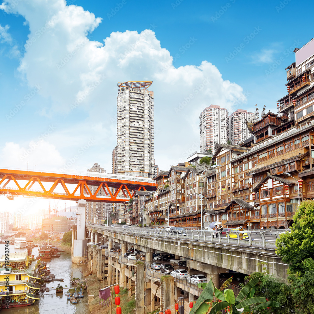 Fototapeta premium China Chongqing traditional houses on stilts