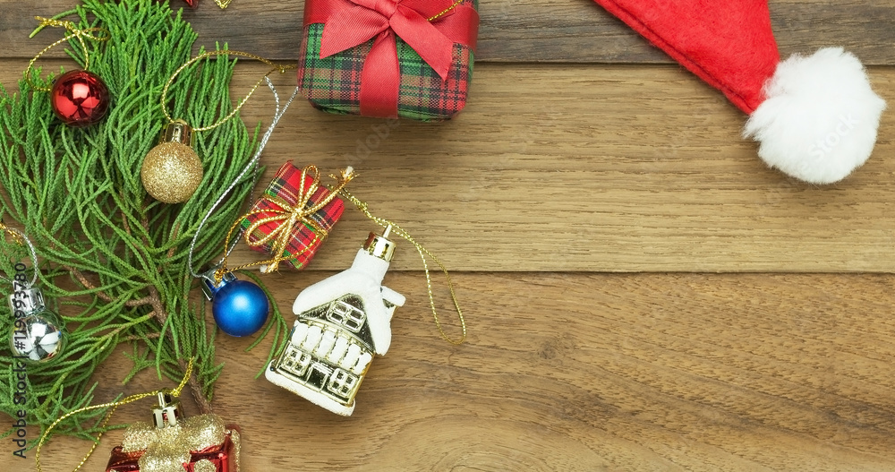 Christmas and happy new year concept with wooden background Christmas and happy new year concept with wooden background