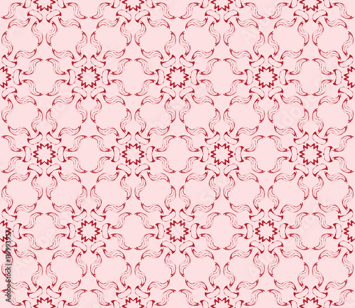 Floral seamless pattern in execution. Vector. Pink color