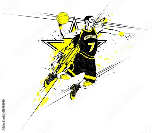Vector illustration of a basketball player