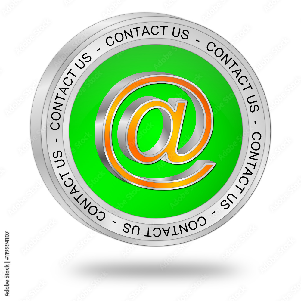 Button contact us - 3D illustration Button contact us - 3D illustration