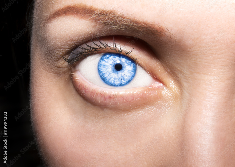 Obraz premium Beautiful insightful look blue woman's eye