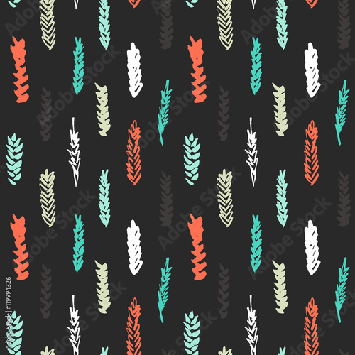 Cute decorative seamless pattern with cereals