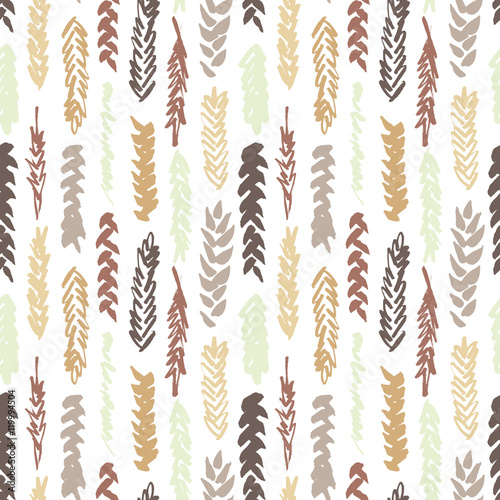 Cute decorative seamless pattern with cereals