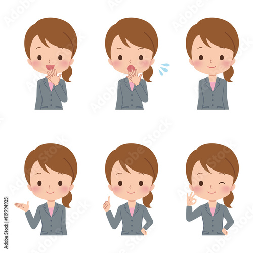 ビジネスウーマン　ポーズ　イラスト