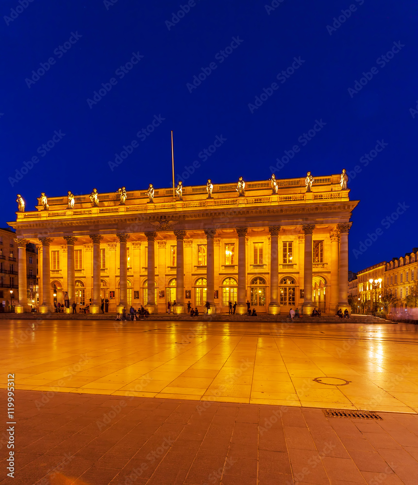 Fototapeta premium Grand Theater at Night, Bordeaux