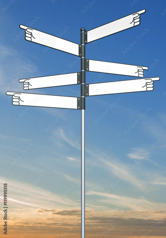 Obraz premium Blank signpost 3D