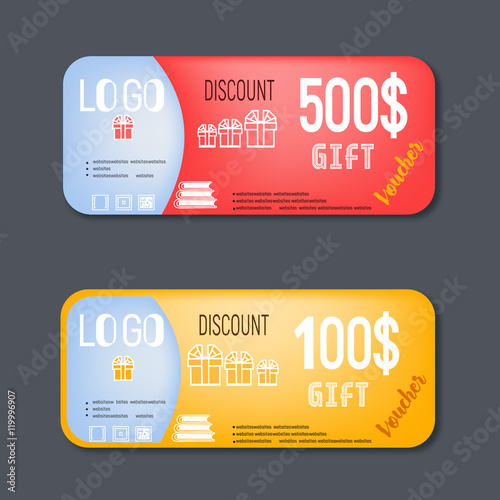 Vouchers , discount banners set . Vector illustration