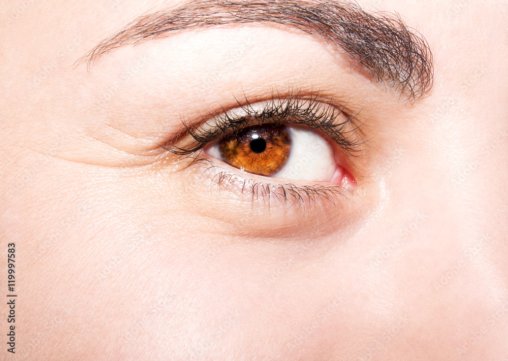 Beautiful insightful look brown woman's eye Beautiful insightful look brown woman's eye