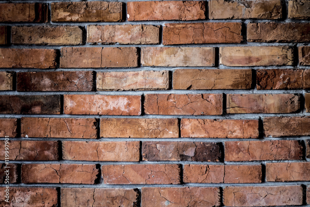 Fototapeta premium Sunset Old brick wall